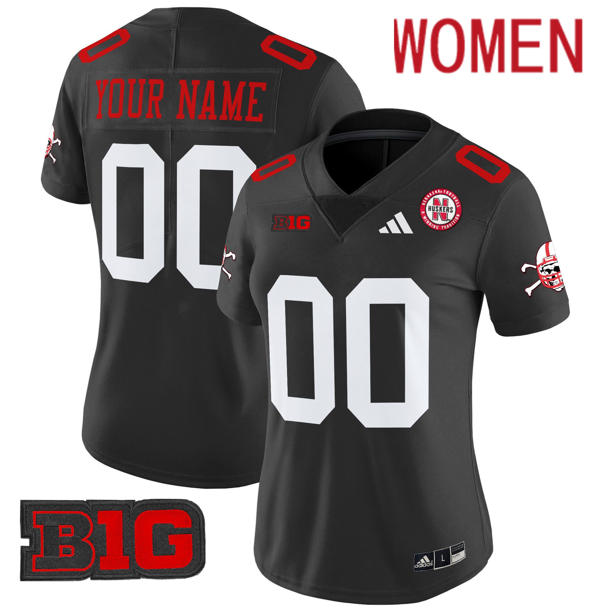 Women Nebraska Cornhuskers Black 2024 Vapor Limited Custom NCAA Jersey